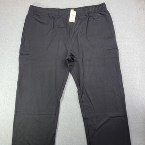 Red Head Brand Co Pants Mens 46x31 Black Cargo Relaxed Fit Elastic Waist Pockets